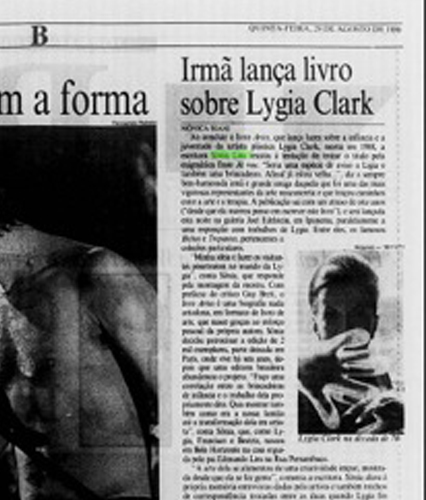 Irmã lança livro sobre Lygia Clark